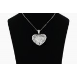 1.19 Cts. Round, Princess and Baguette Diamond Heart Pendant